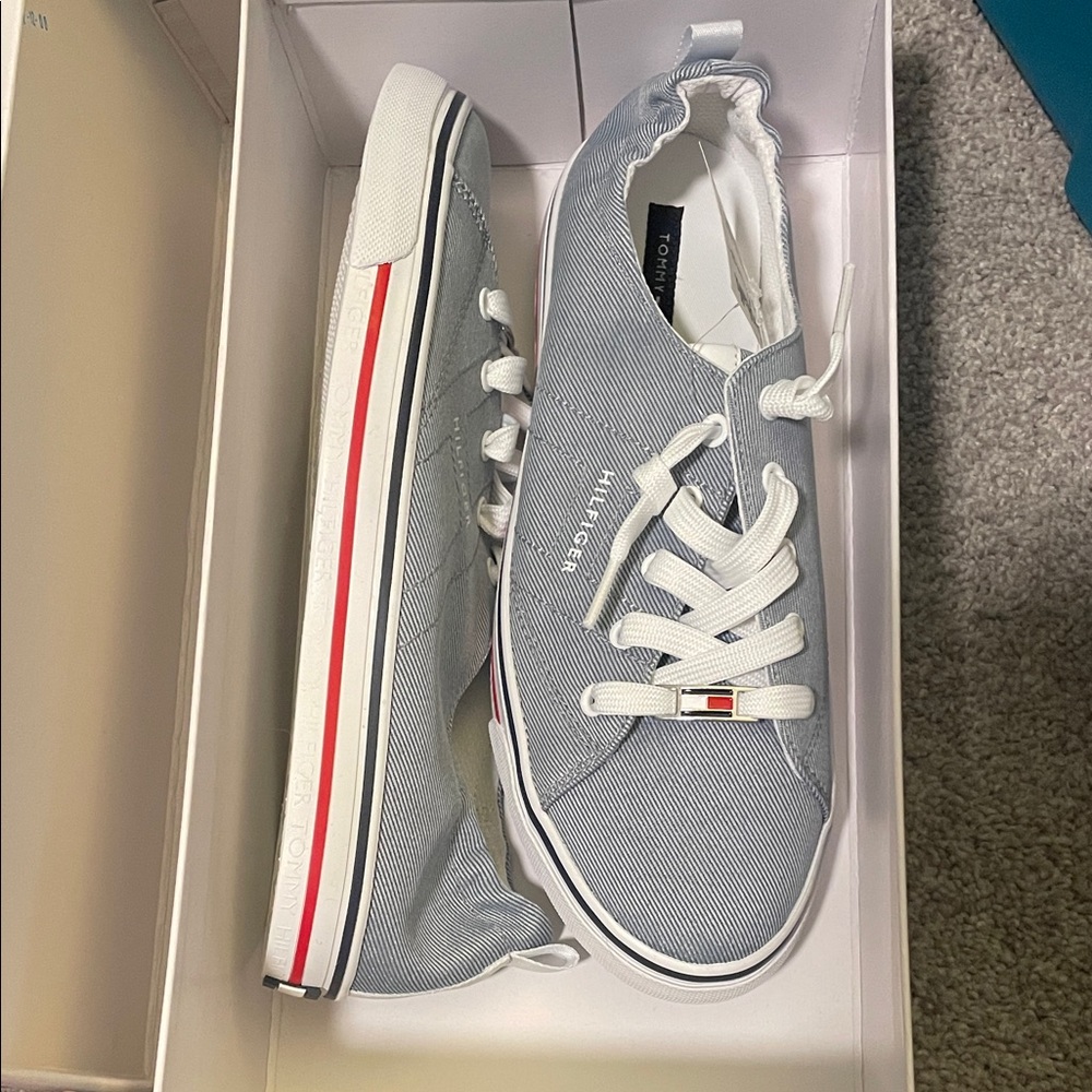 Brand New Tommy Hilfiger Light Blue Canvas Sneakers